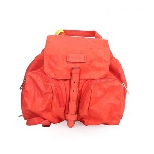 Gucci Orange Red GG Nylon Backpack